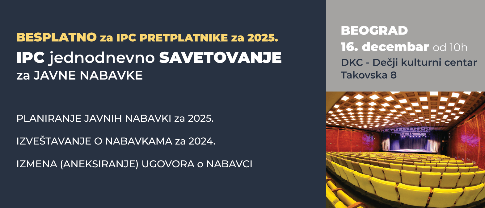IPC jednodnevno SAVETOVANJE za JAVNE NABAVKE