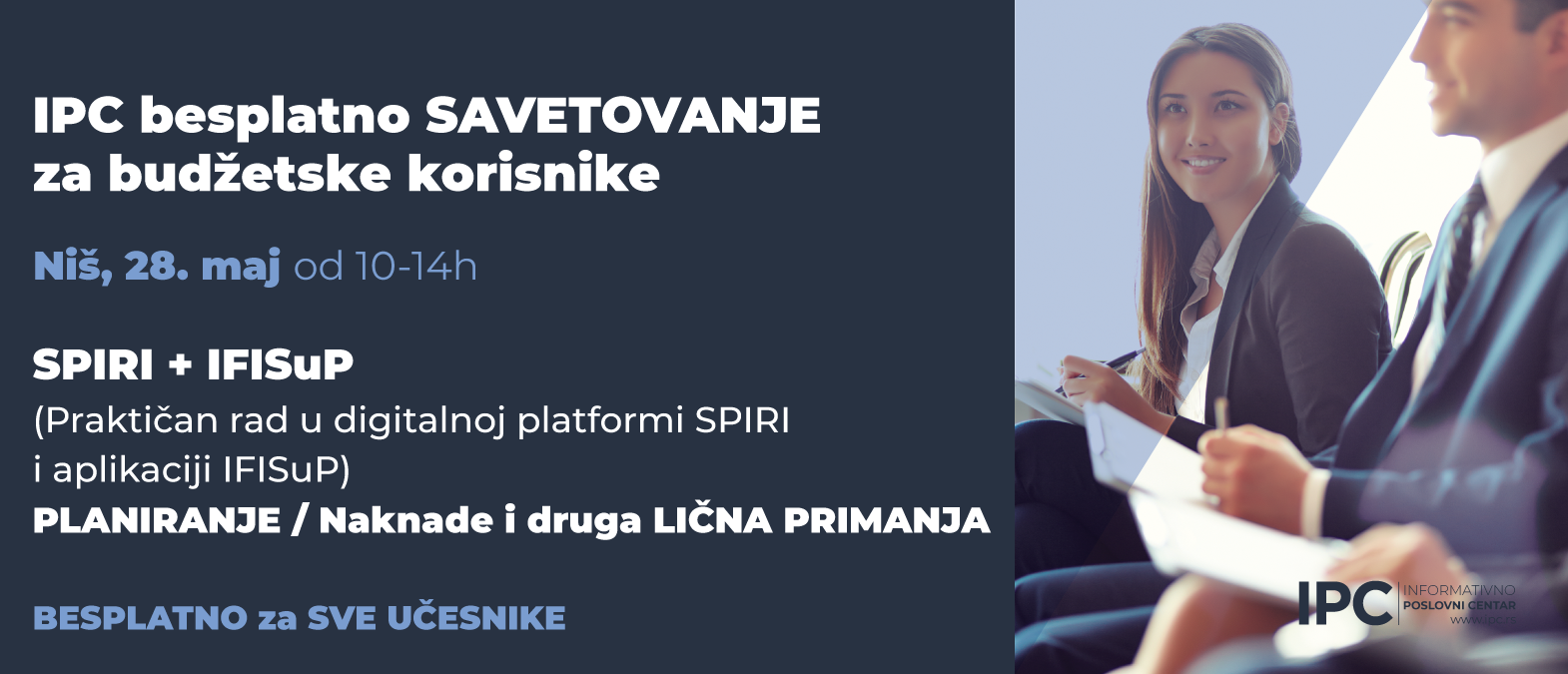 IPC besplatno SAVETOVANJE za budžetske korisnike